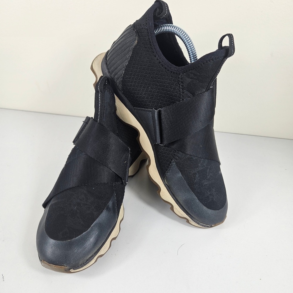 Sorel Kinetic Sneak Womens 8.5 Black Scalloped Sole High Top Sneakers Shoes